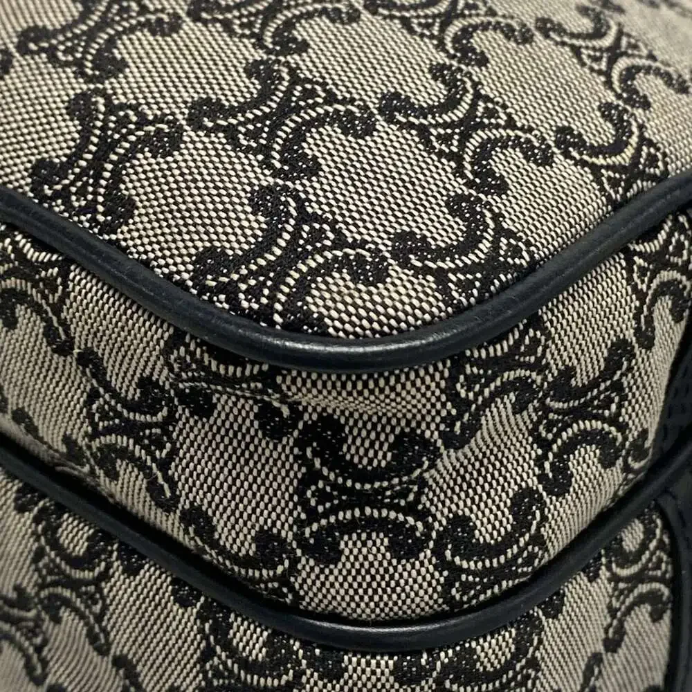Celine Macadam Shoulder Bag Light gray Dark Navy Jacquard Leather - Picture 6 of 15